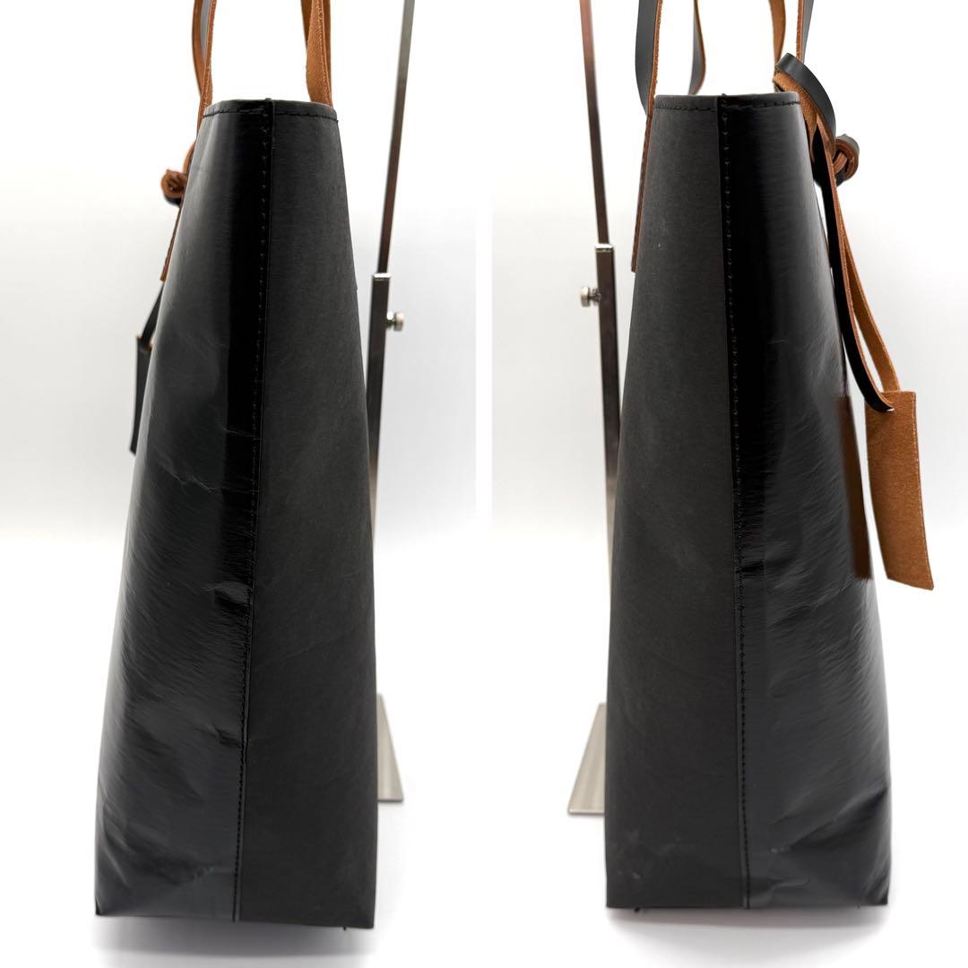 MARNI マルニ 光沢 大容量 トートバッグ トライベッカ 黒 ブラック