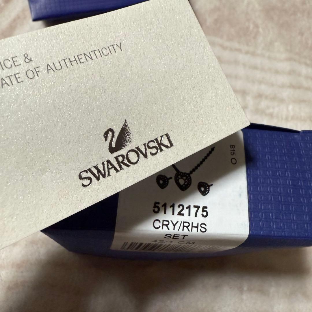 Swarovski ハート型 ネックレス イヤリング セット