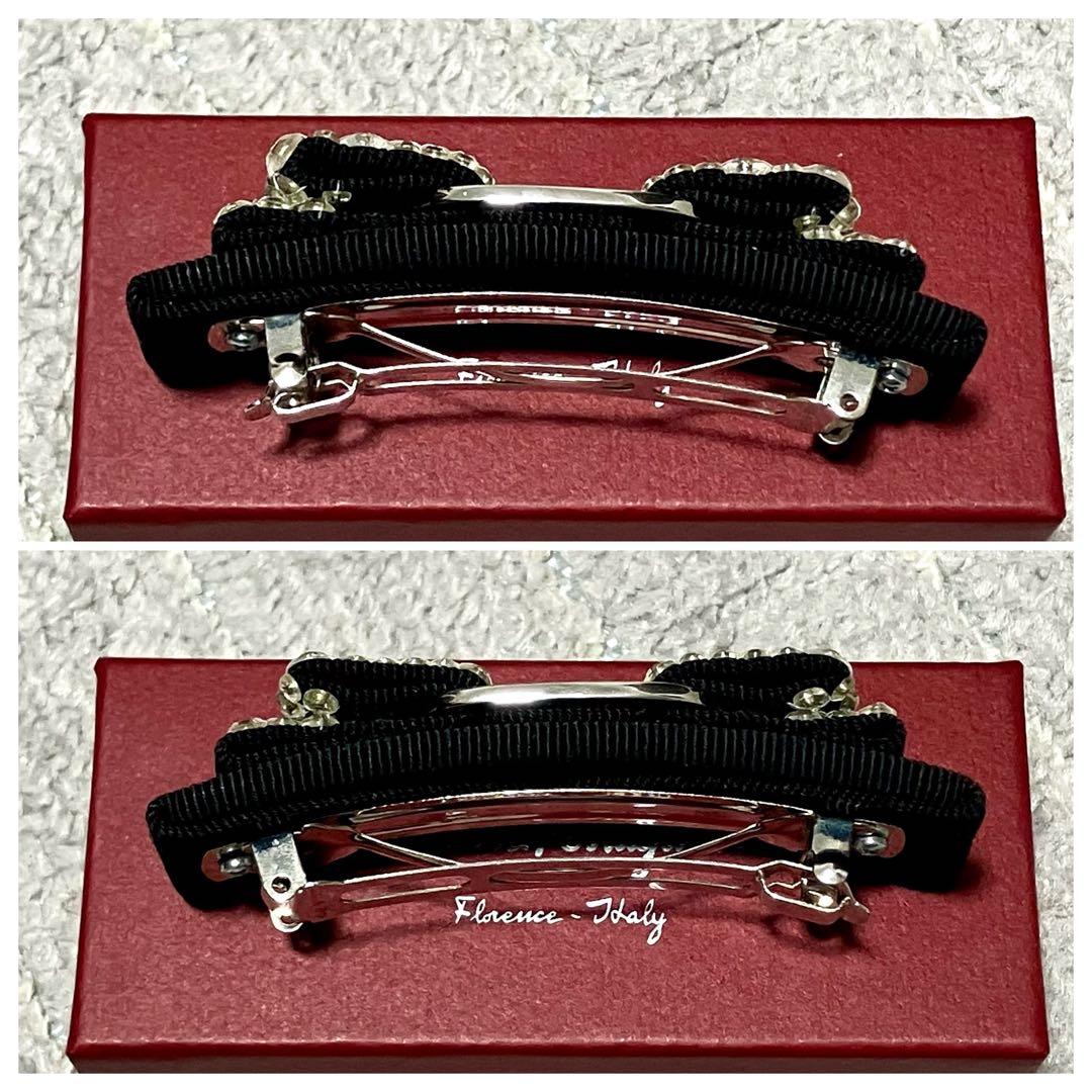 フェラガモ［バレッタ］ヴァラ　ラインストーン　ヘアバンド　ブラック　箱付き