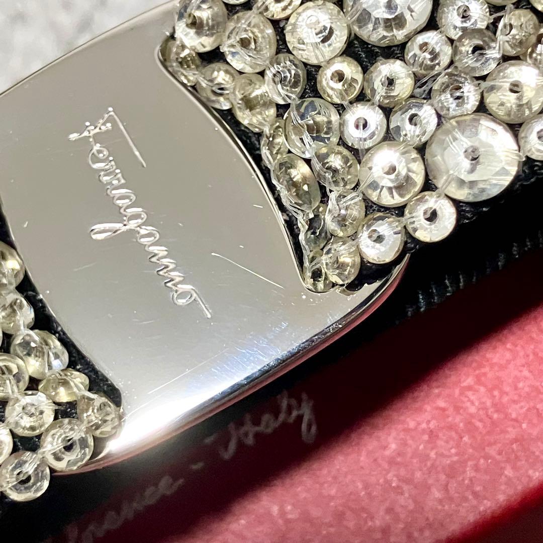 フェラガモ［バレッタ］ヴァラ　ラインストーン　ヘアバンド　ブラック　箱付き