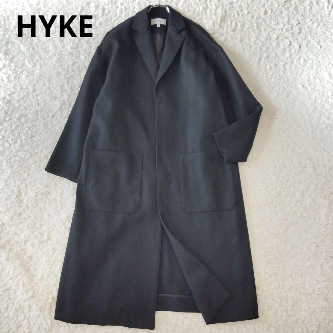 美品✨ハイク WOOL SHOP COAT ロングコート チェスター ブラック