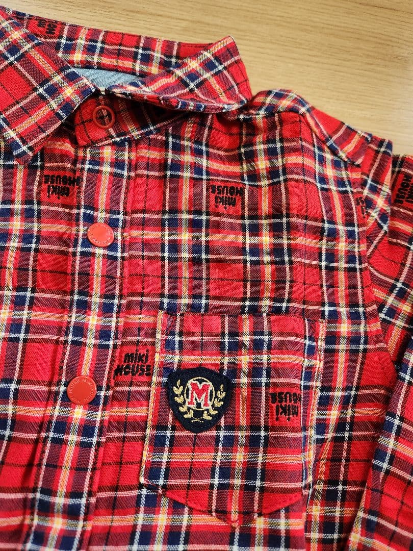 ミキハウス 長袖チェックシャツ 110cm【新品!!】