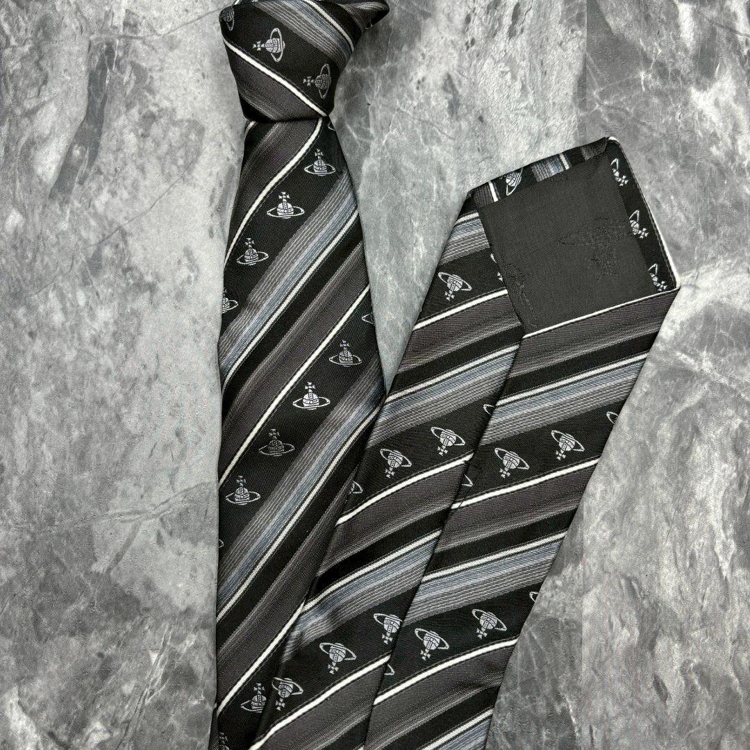 【入手困難】ヴィヴィアンウエストウッド ネクタイ シルク ストライプ オーブ柄