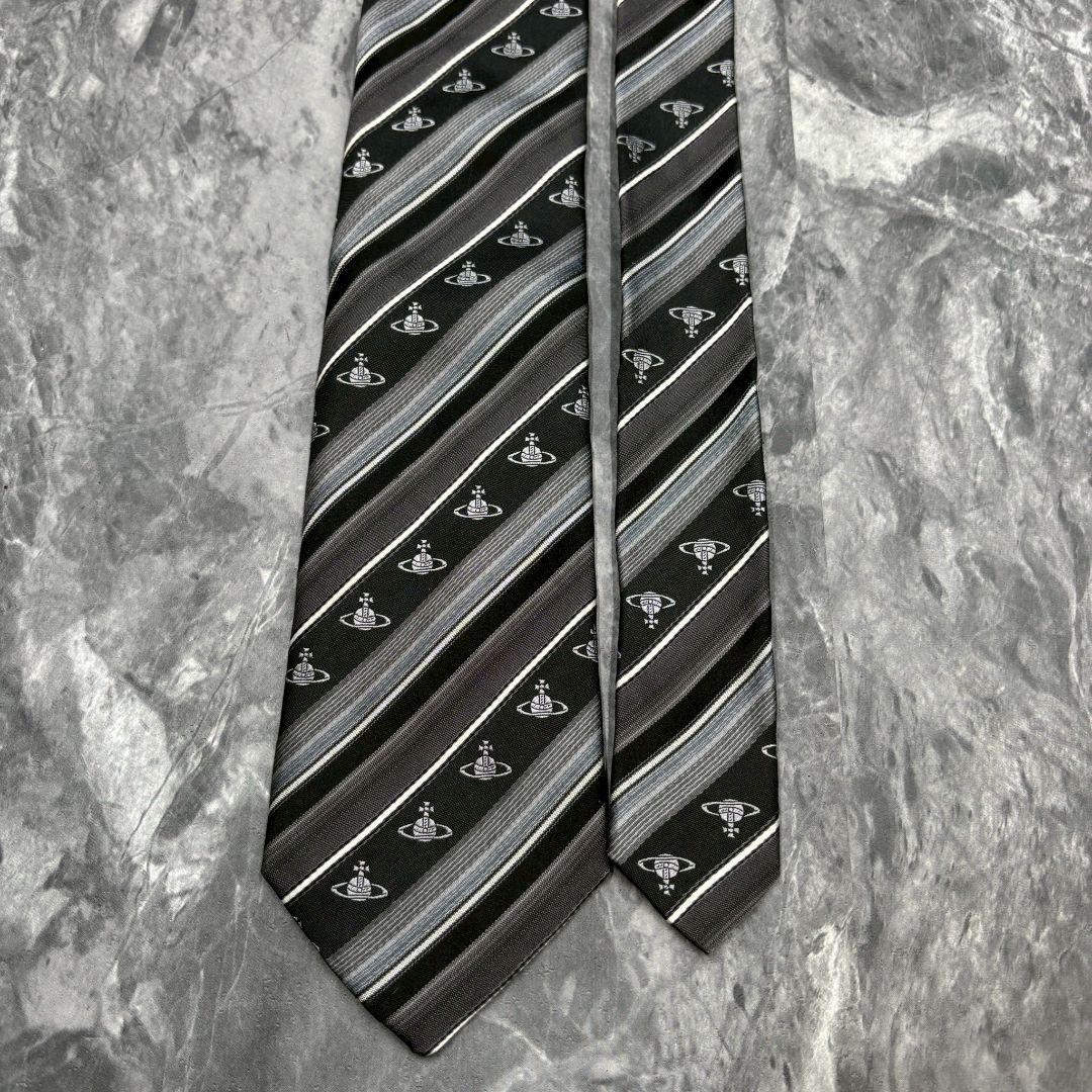 【入手困難】ヴィヴィアンウエストウッド ネクタイ シルク ストライプ オーブ柄