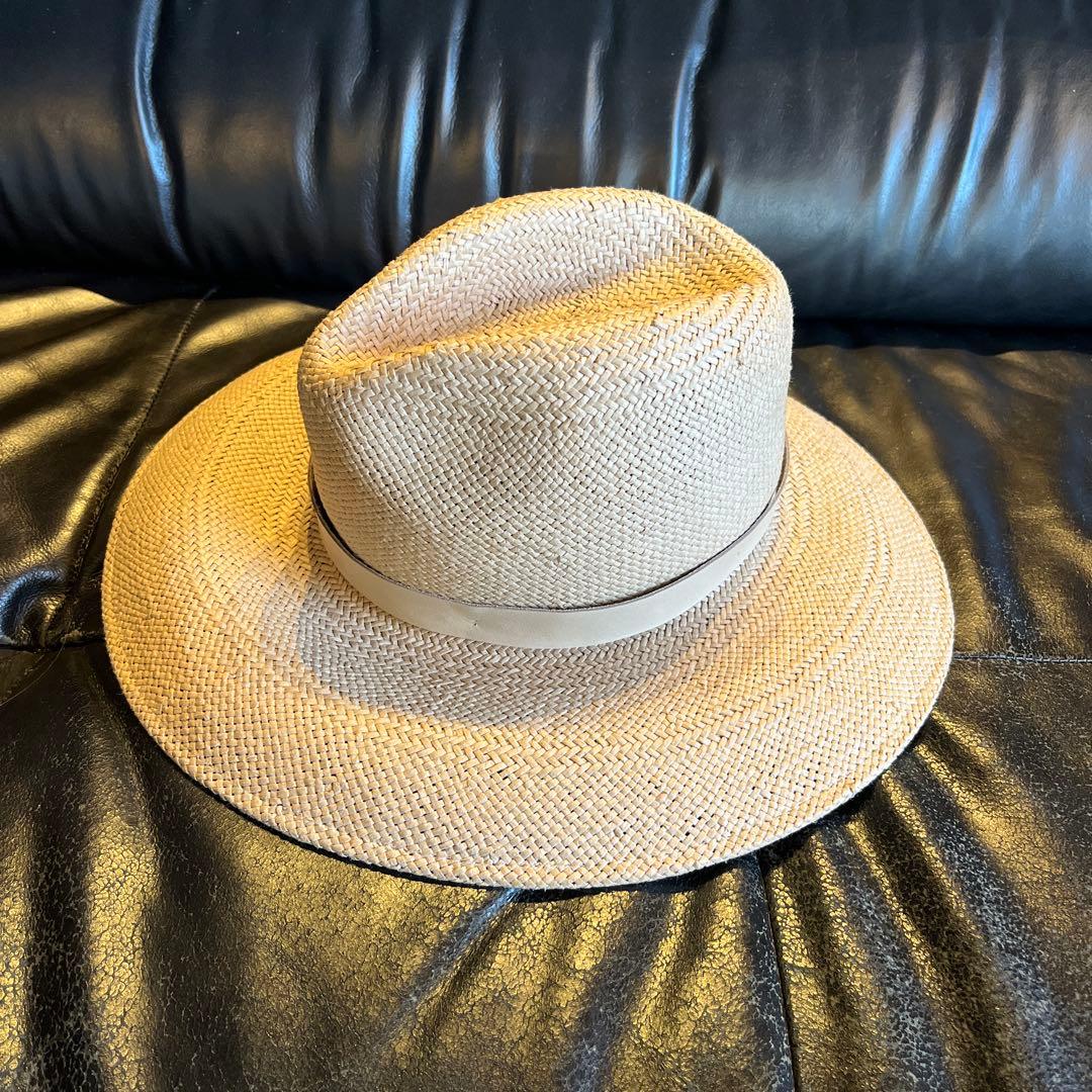 JAMES LEONE☆ベージュ 麦わら帽子 Mサイズ