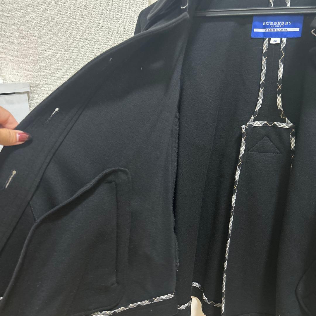 BURBERRY BLUE LABEL ブラック ケープコート 38