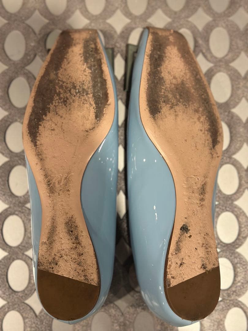 ロジェヴィヴィエ　フラットシューズ　水色