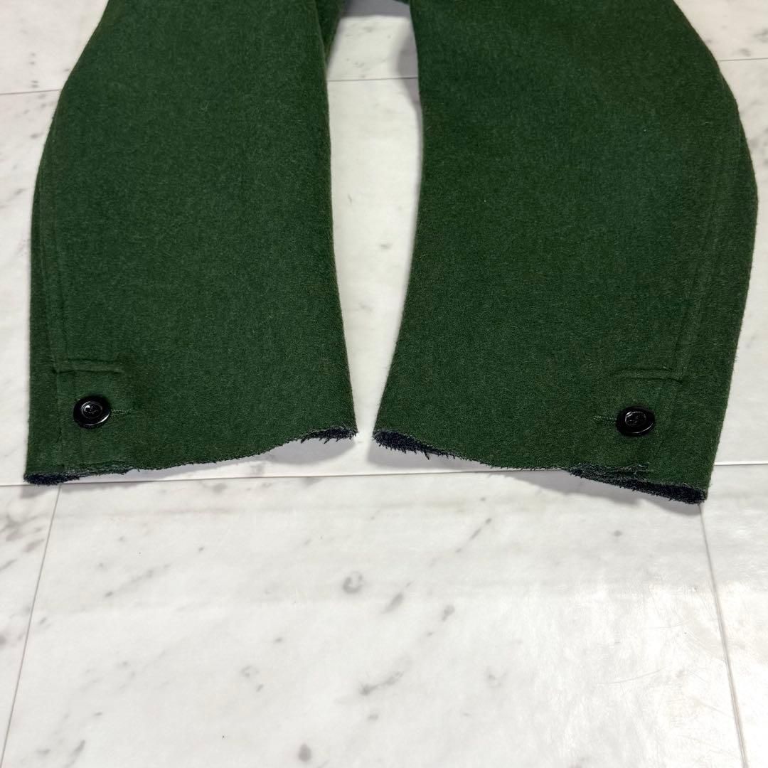 極美品 OUTIL 縮絨ウールコート アシンメトリー グリーン フランス製