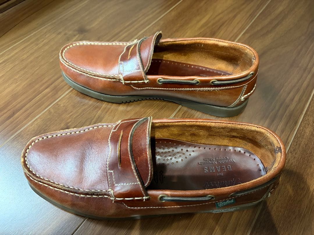 パラブーツ　ローファー　デッキシューズ　　レザー　ブラウン