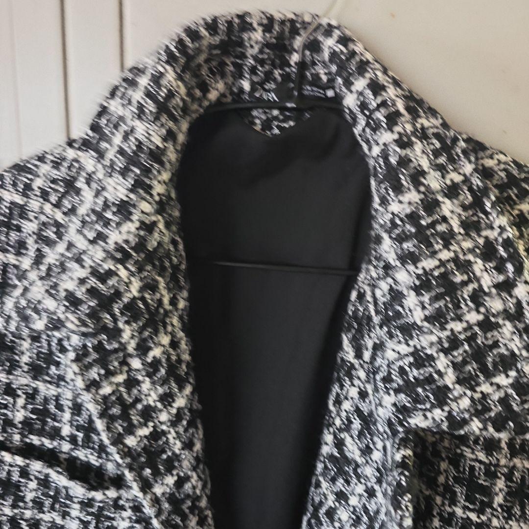 ド*ル様 ZARA テーラードジャケット XL ブラック・ホワイト　エレガントで
