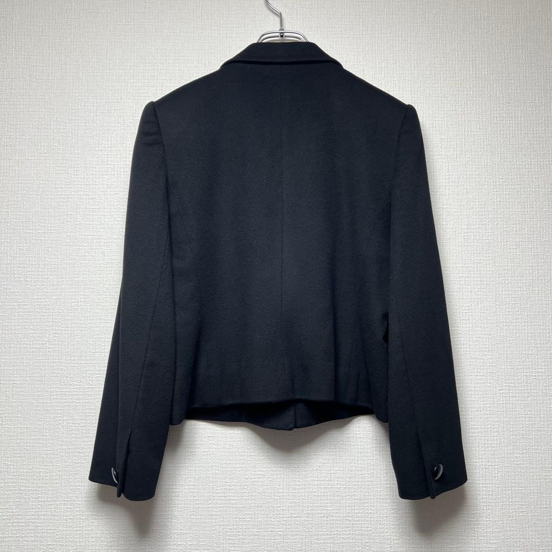 美品✨ クリスチャンディオール ウール ショートテーラードジャケット 黒 M