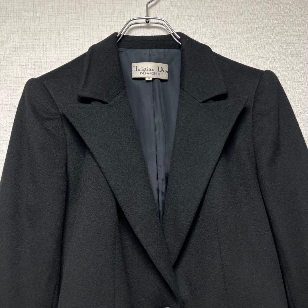 美品✨ クリスチャンディオール ウール ショートテーラードジャケット 黒 M