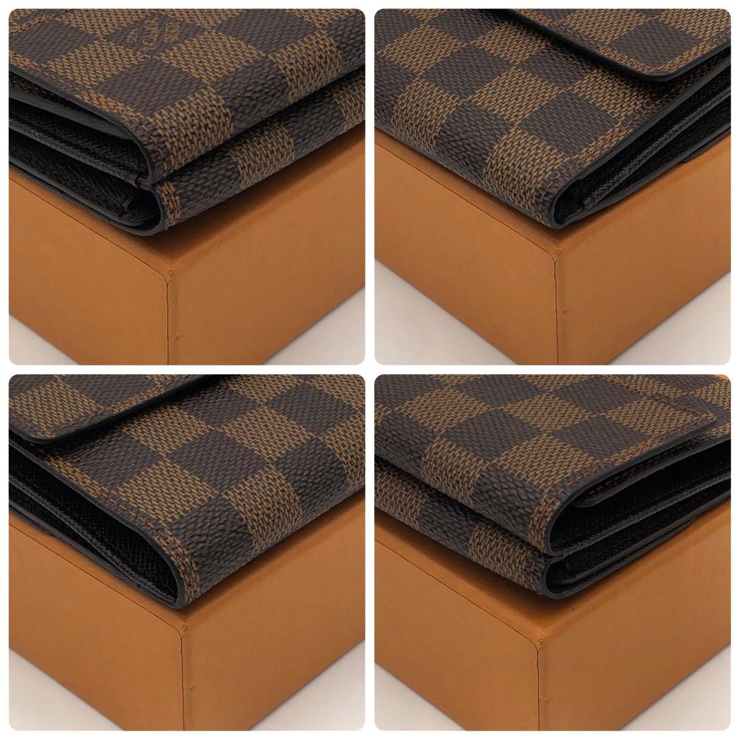 ルイヴィトン Wホック 三つ折り財布 ダミエ ポルトモネビエカルトクレディ