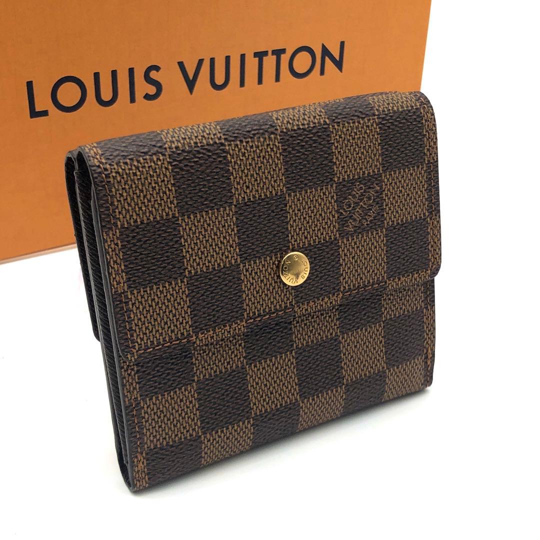 ルイヴィトン Wホック 三つ折り財布 ダミエ ポルトモネビエカルトクレディ