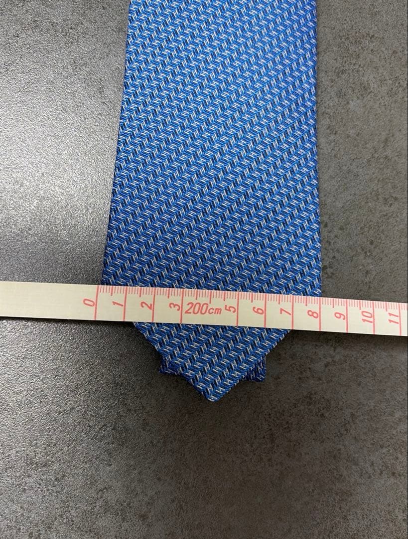 かず　HERMES エルメス　ネクタイ　H柄　高級シルク　ブルー