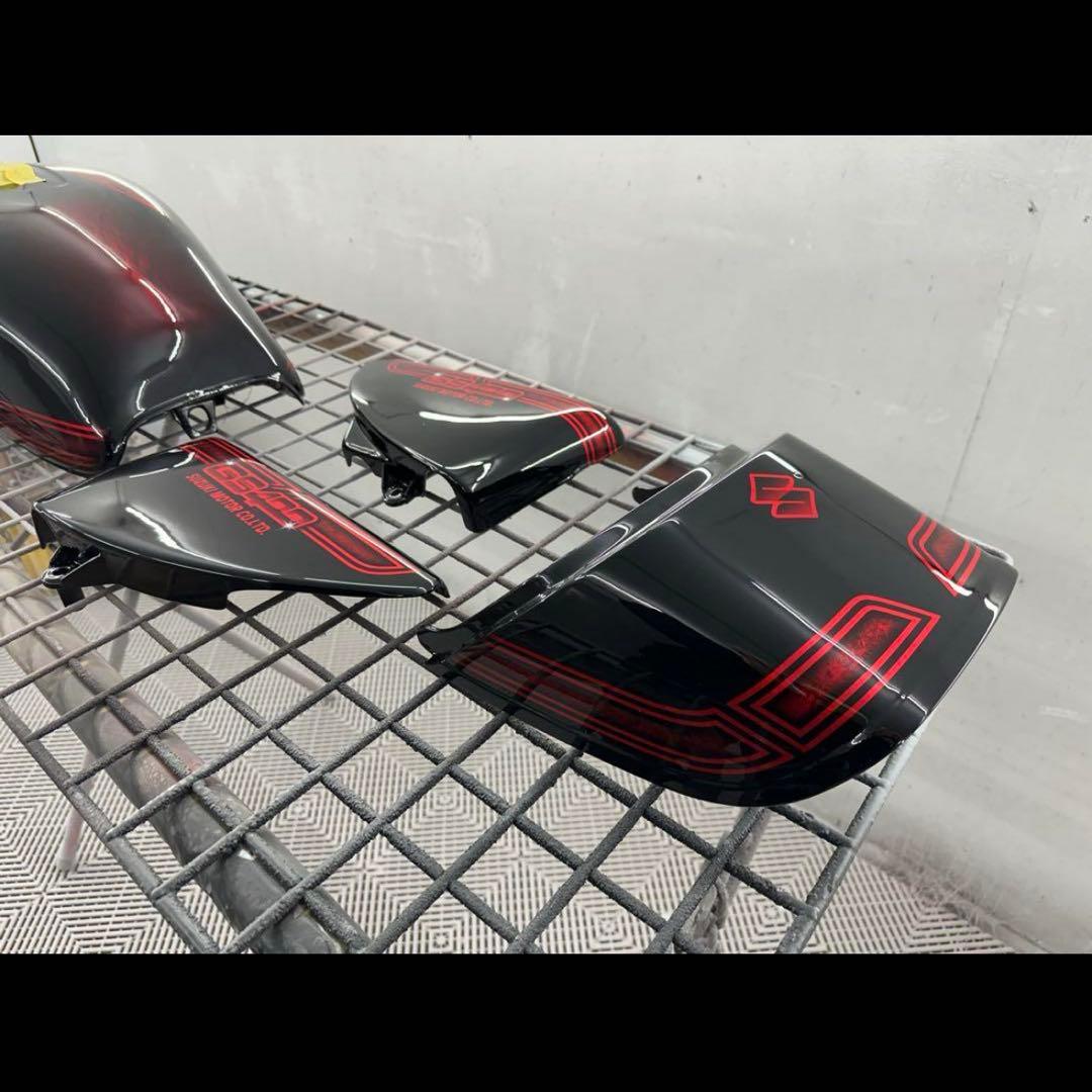 塗りたて！GS400外装セットE2ライン黒赤 ラップ塗装グラインダータトゥー