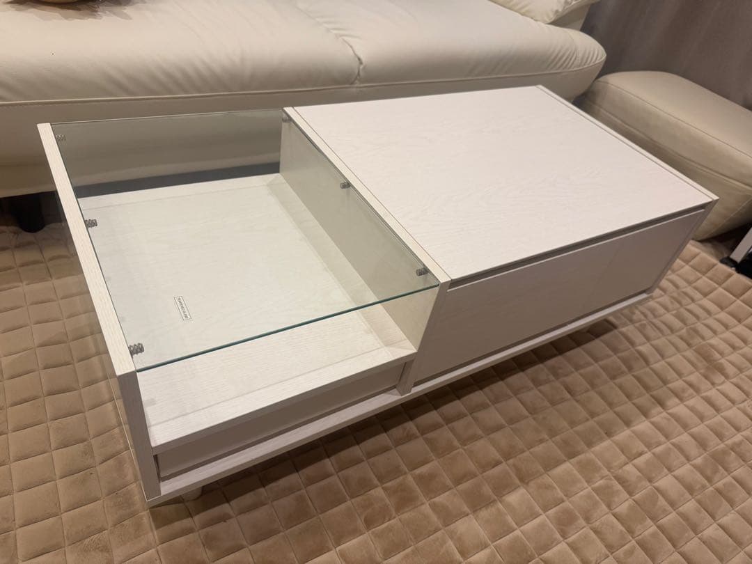 【送料込み】LOWYA 収納付き ドレッサーテーブル ローテーブル ホワイト