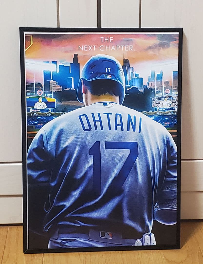 ぽこた ドジャース大谷翔平 MLB ！A3ポスターフレーム付きセット
