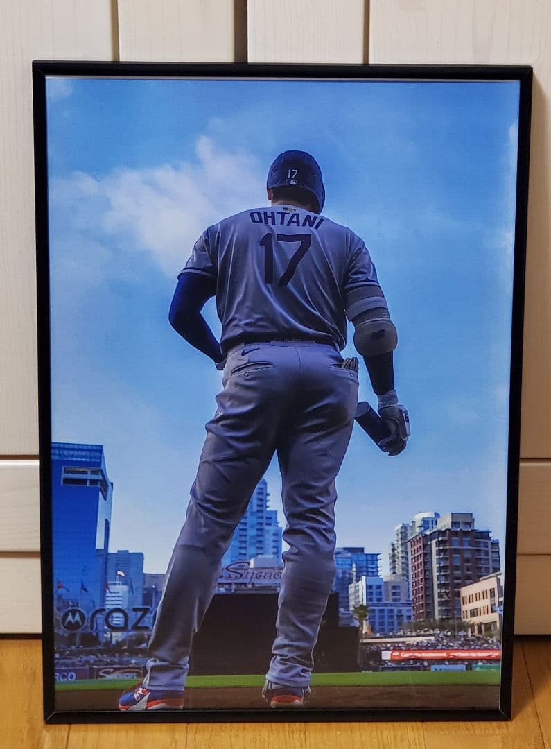 ぽこた ドジャース大谷翔平 MLB ！A3ポスターフレーム付きセット