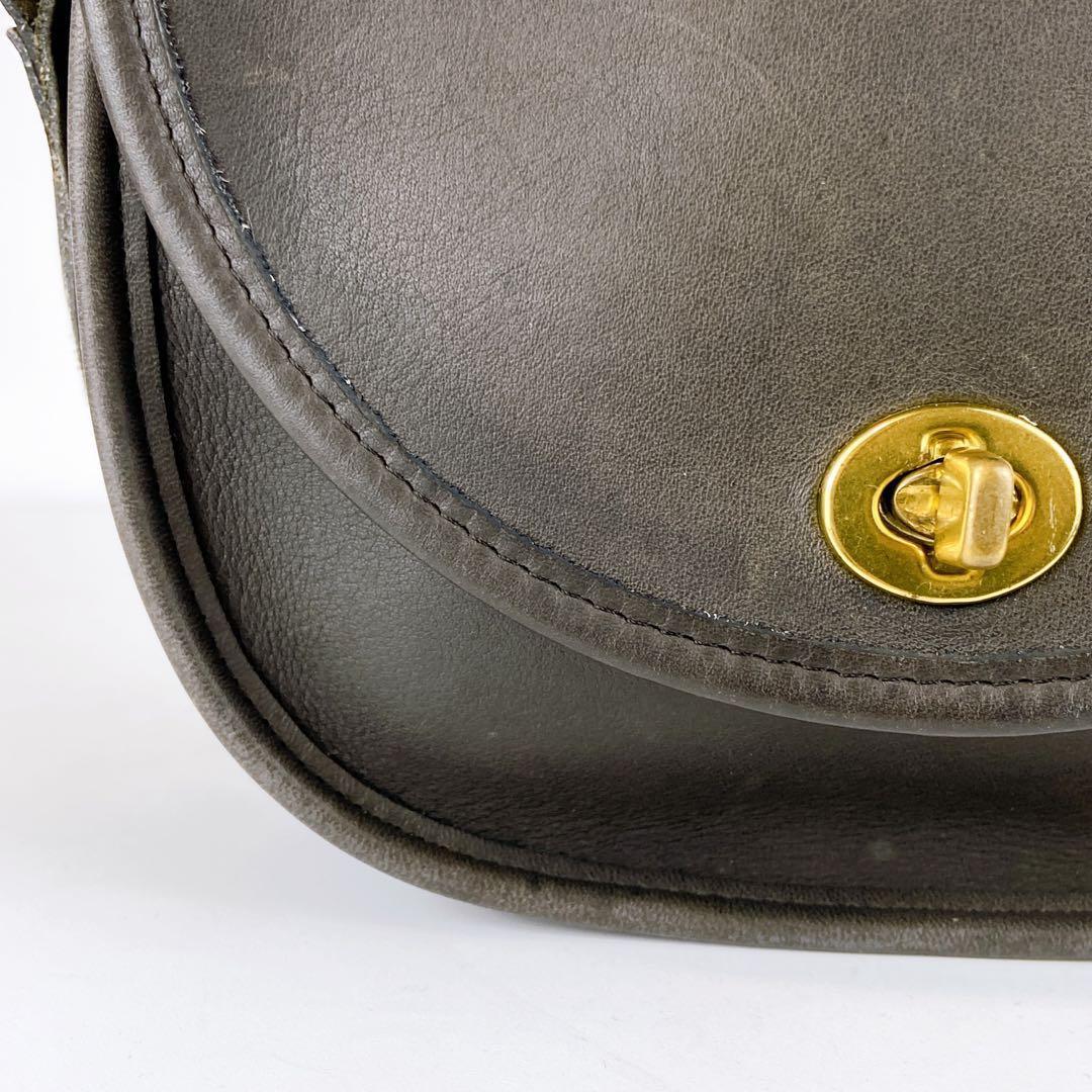 オールドコーチ ターンロック ヴィンテージ ダークグレー ショルダーバッグ