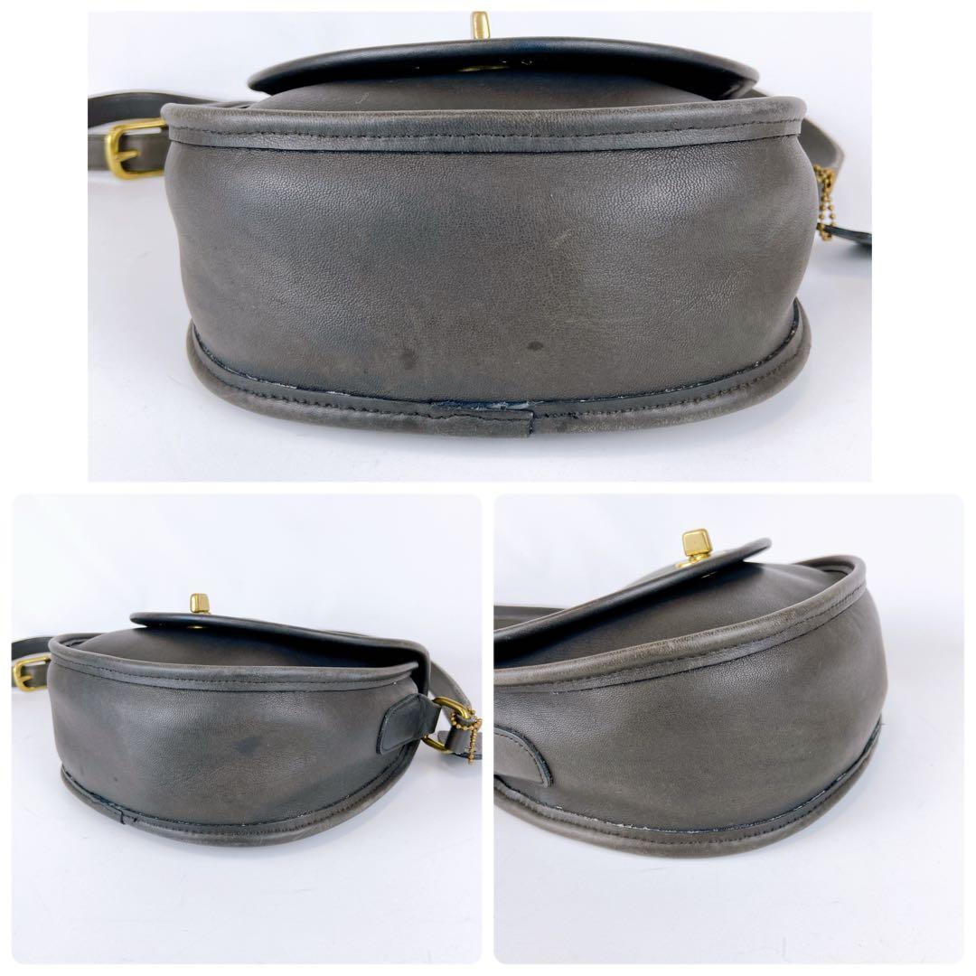 オールドコーチ ターンロック ヴィンテージ ダークグレー ショルダーバッグ