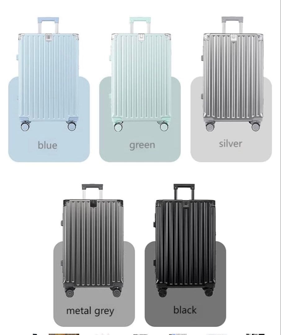 【スーツケース】アルミフレーム 機内持ち込み Lサイズ シルバー