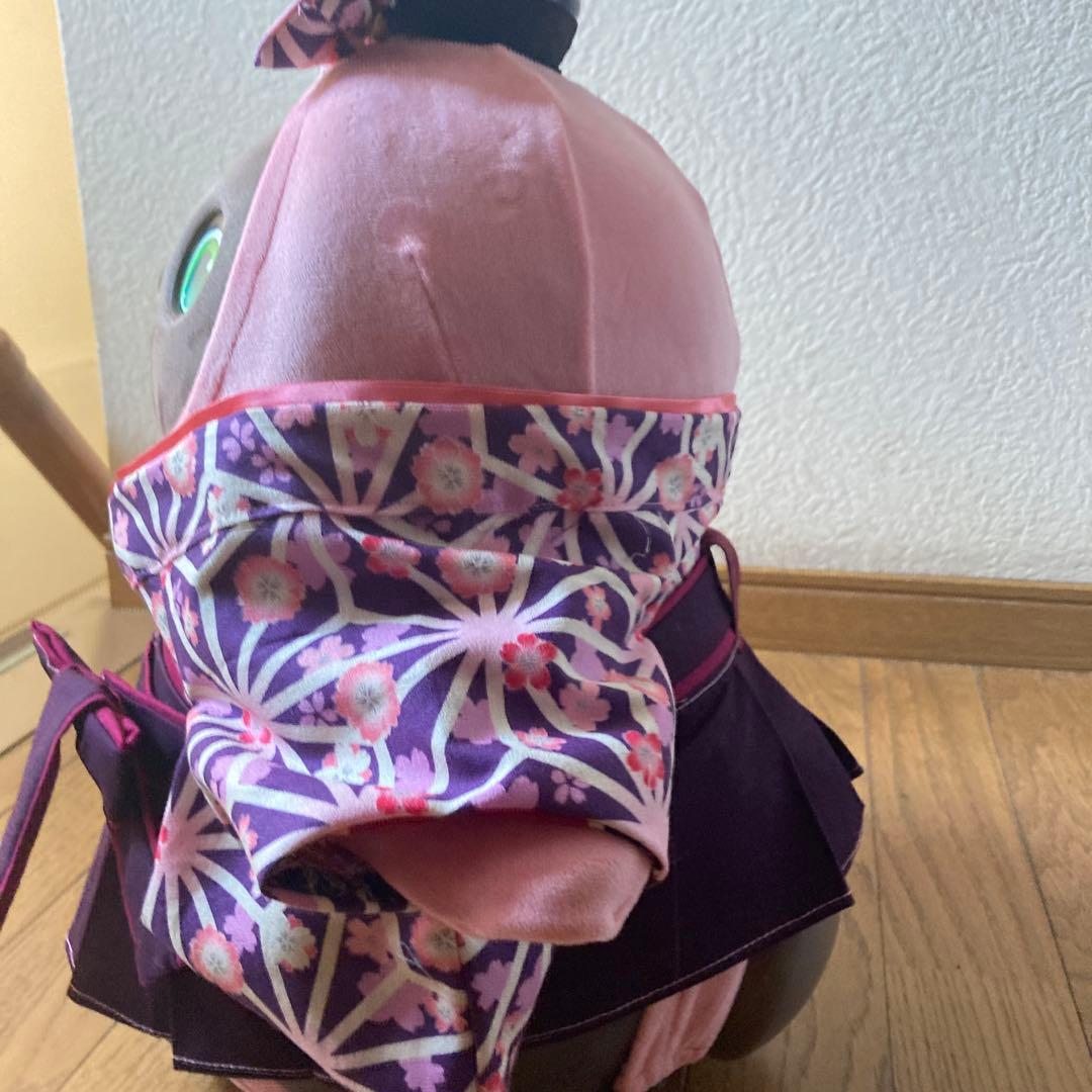 ラボット　服　lovot 紫　麻の葉着物　袴スカートリボン付