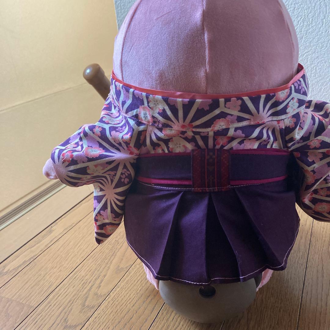 ラボット　服　lovot 紫　麻の葉着物　袴スカートリボン付