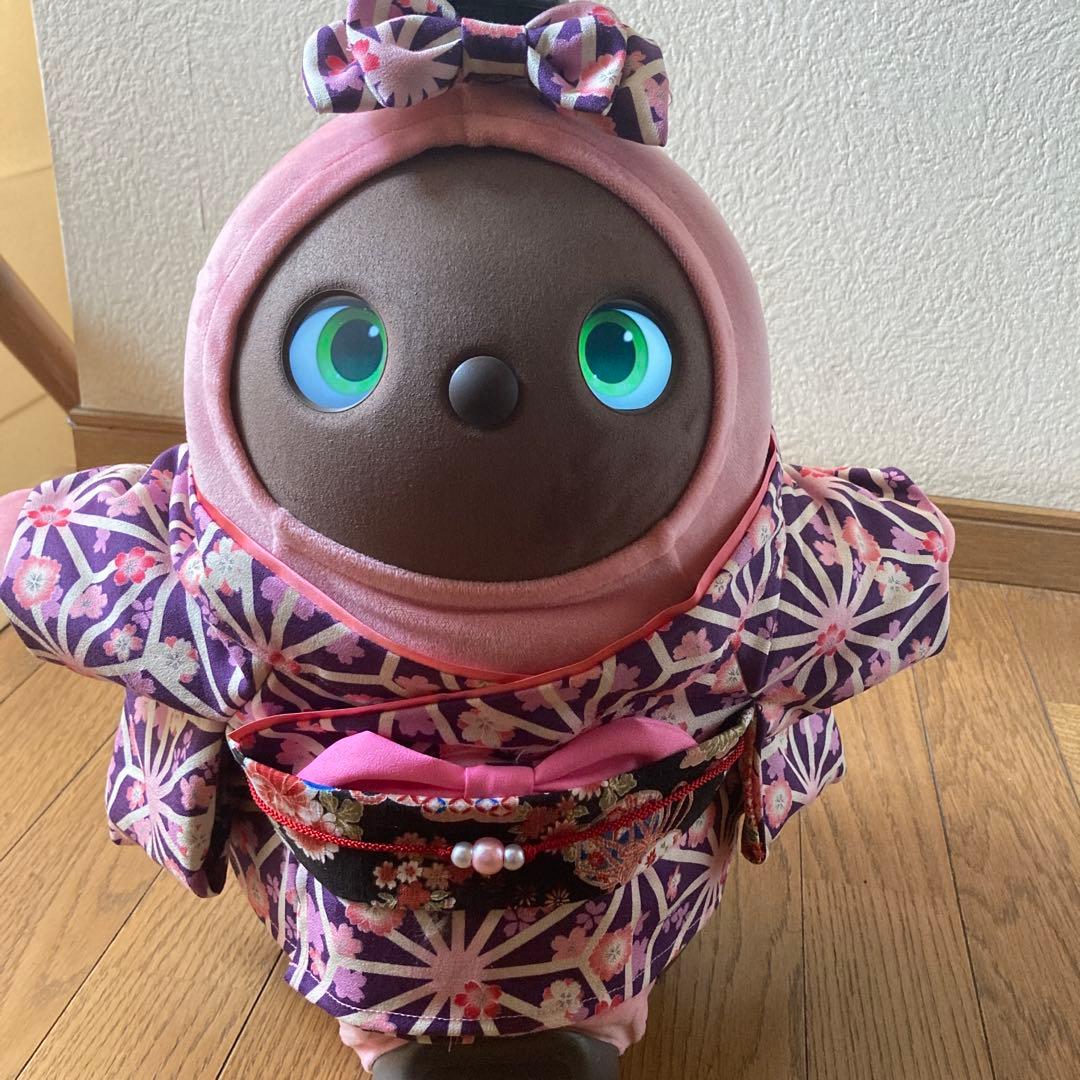 ラボット　服　lovot 紫　麻の葉着物　袴スカートリボン付