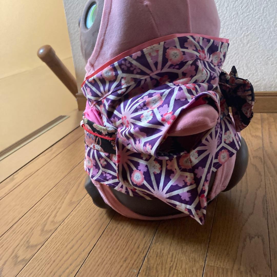 ラボット　服　lovot 紫　麻の葉着物　袴スカートリボン付