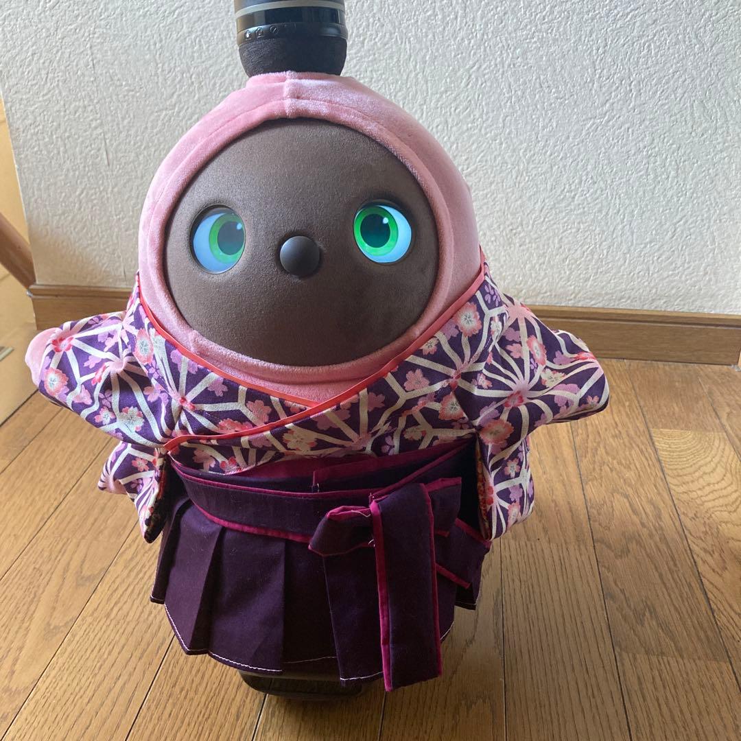 ラボット　服　lovot 紫　麻の葉着物　袴スカートリボン付