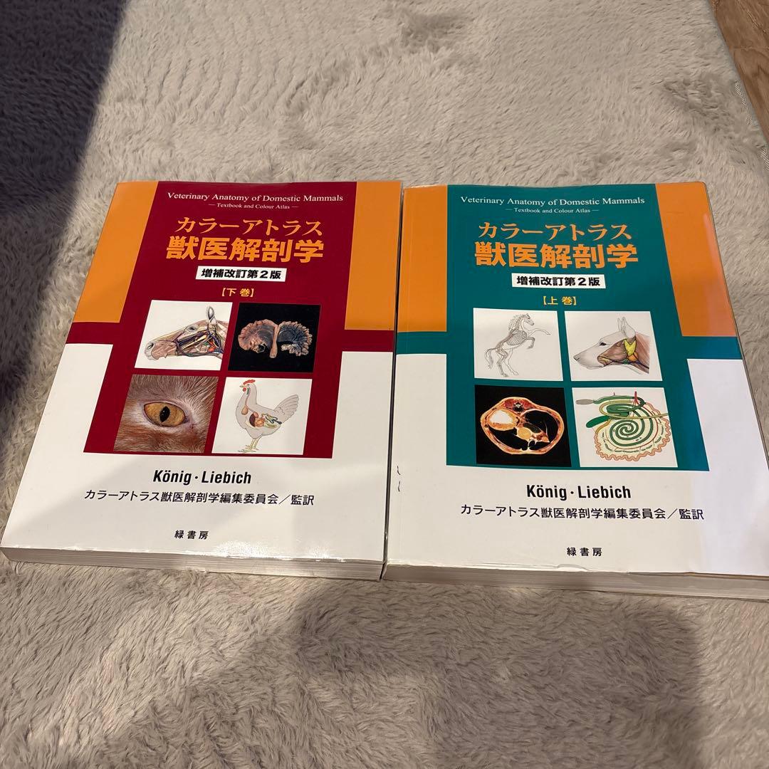 カラーアトラス獣医解剖学 上巻・下巻