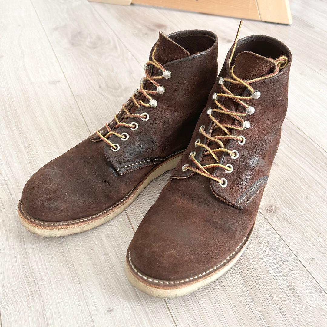 RED WING 8164 ブラウン スエード プレーントゥブーツ 27.5