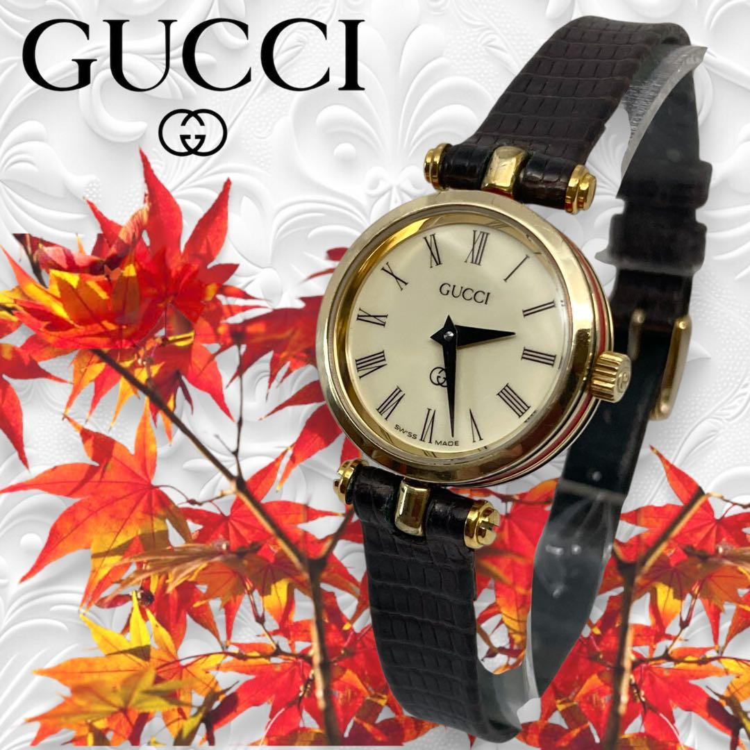 Ⴤ1345 ꕤ美品 GUCCI シェリーライン 腕時計 ゴールド 2針 クォーツ
