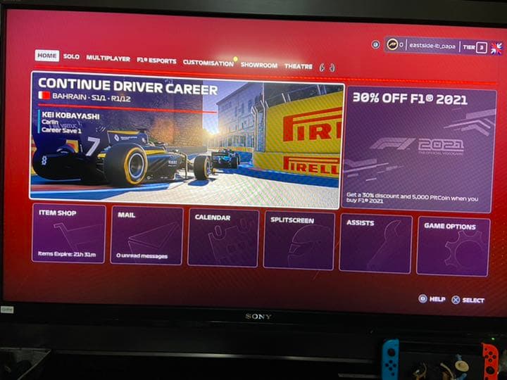 Nintendo Switch F1 2020 PS4