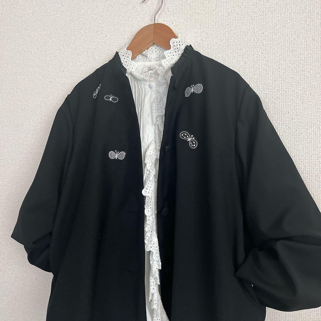 ミナペルホネン　タンバリン　choucho 薄手ウール　ジャケット　ハンドメイド