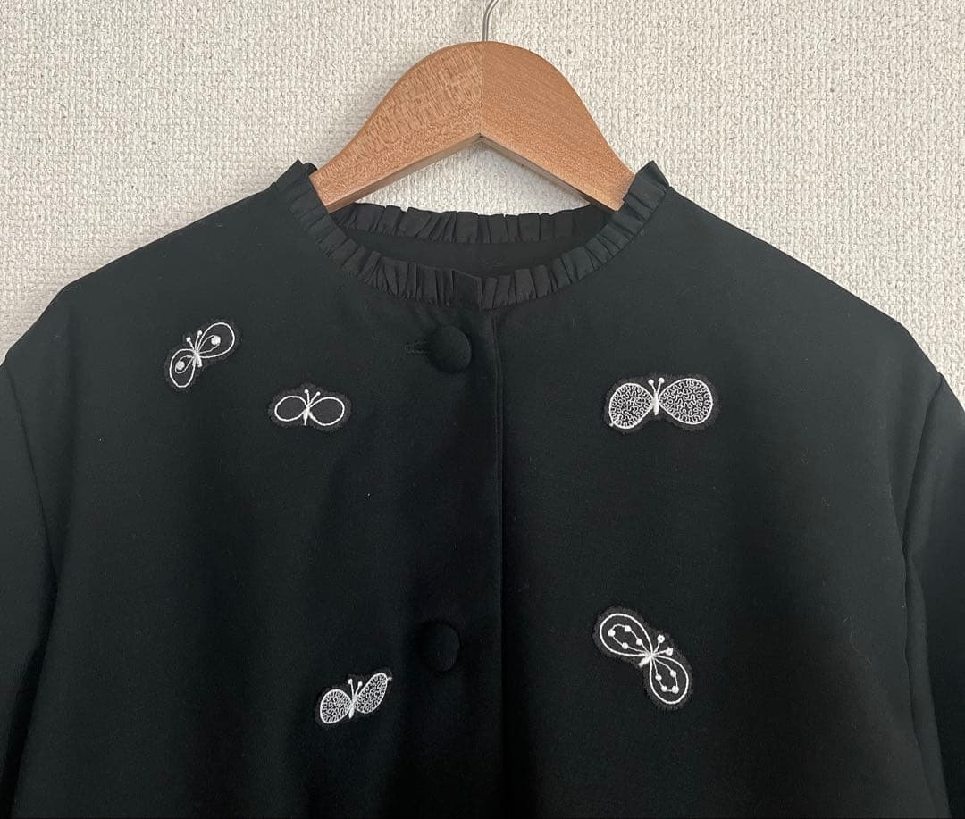 ミナペルホネン　タンバリン　choucho 薄手ウール　ジャケット　ハンドメイド