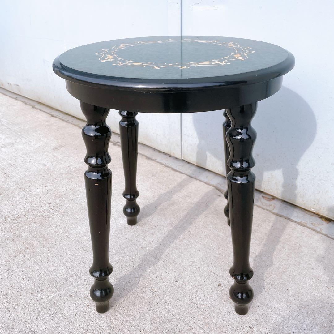 【美品送料込】イタリア ドマン バーズアイ 象嵌 スツール 花台 サイドテーブル