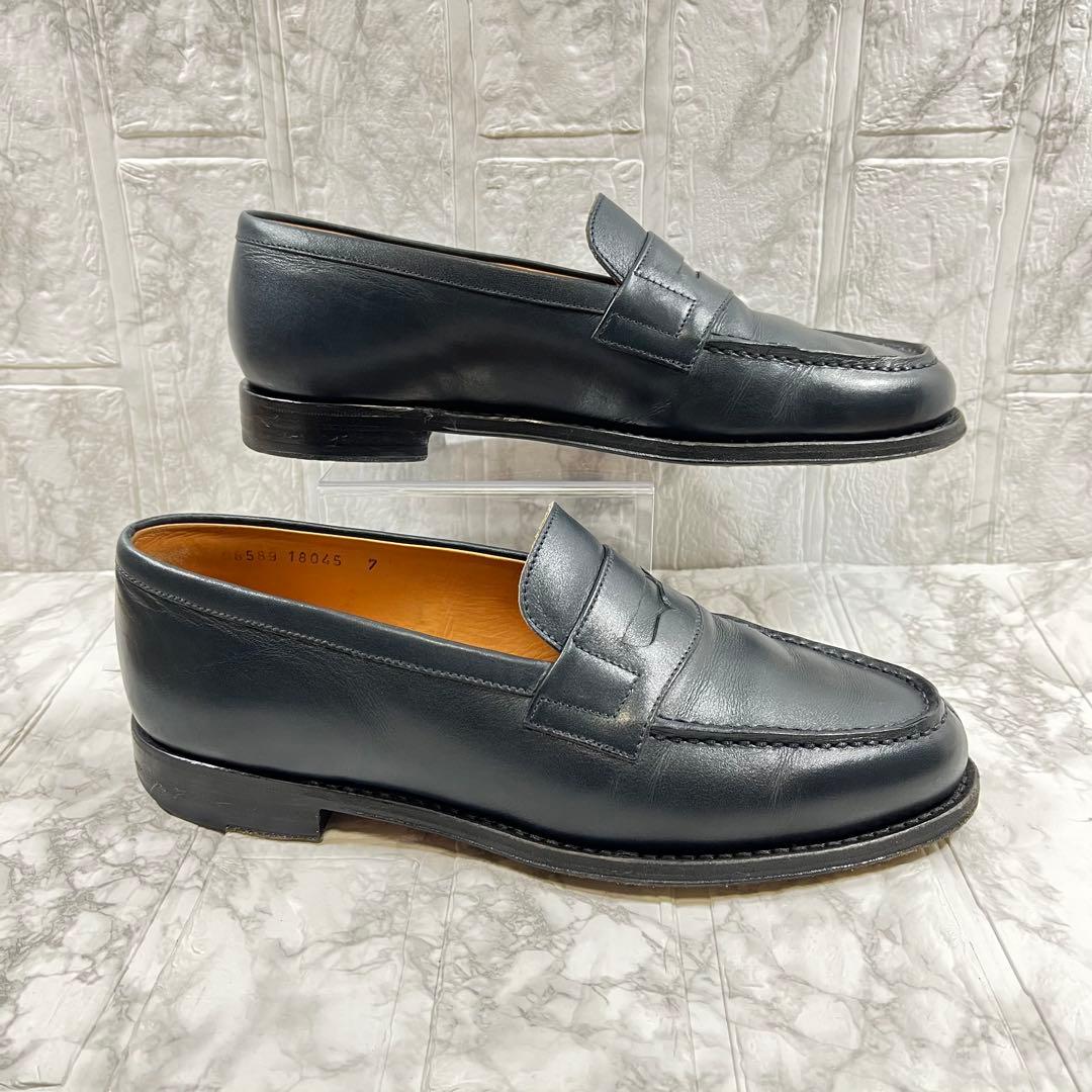 【美品】ジャランスリワヤ 98589 18045 ローファー　ネイビー