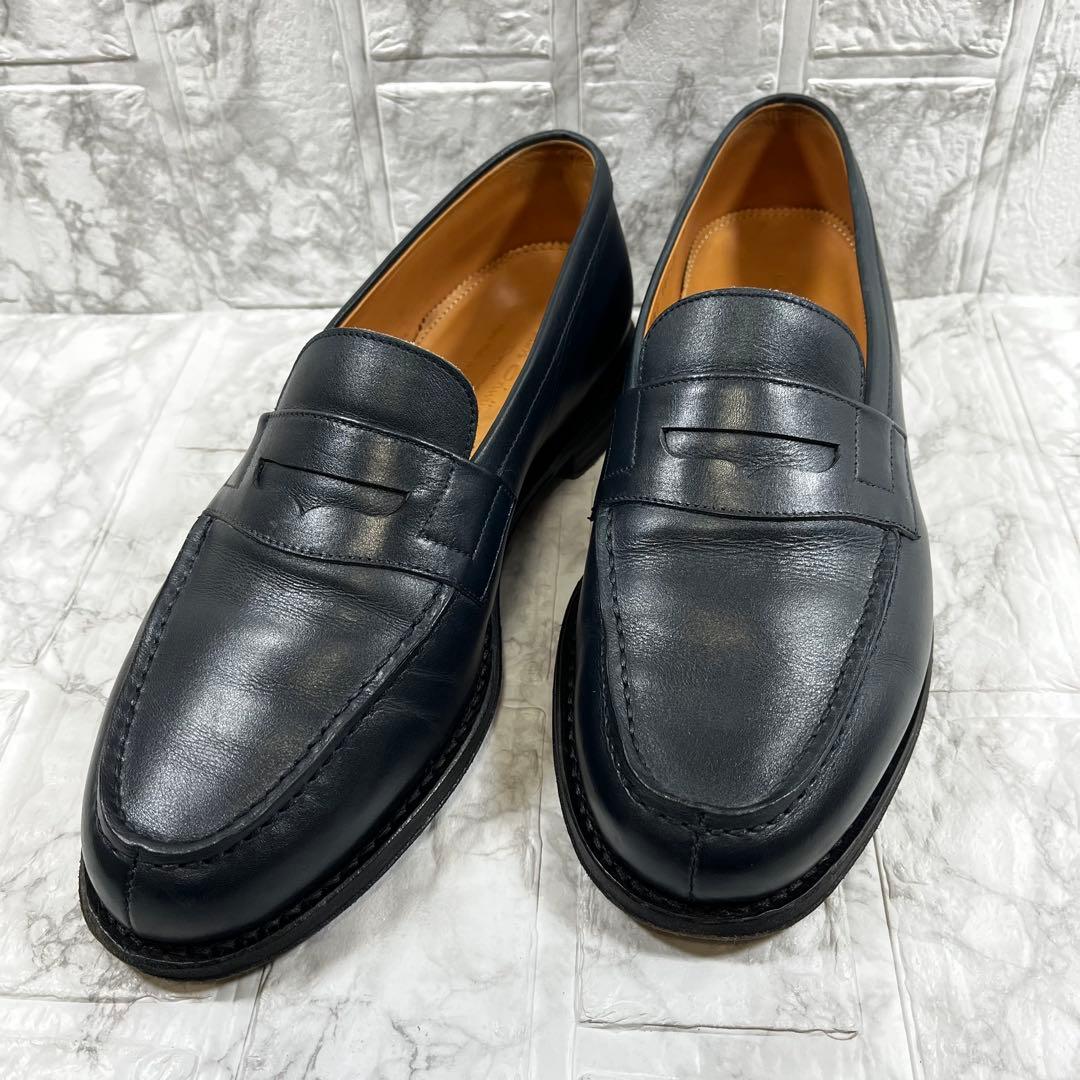 【美品】ジャランスリワヤ 98589 18045 ローファー　ネイビー