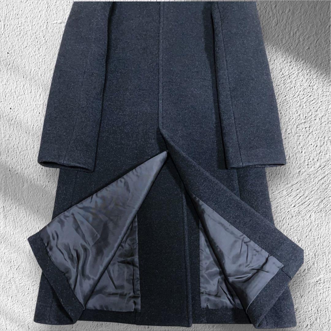 美品　マーガレットハウエル ロングコート ステンカラーコート カシミヤ混 M