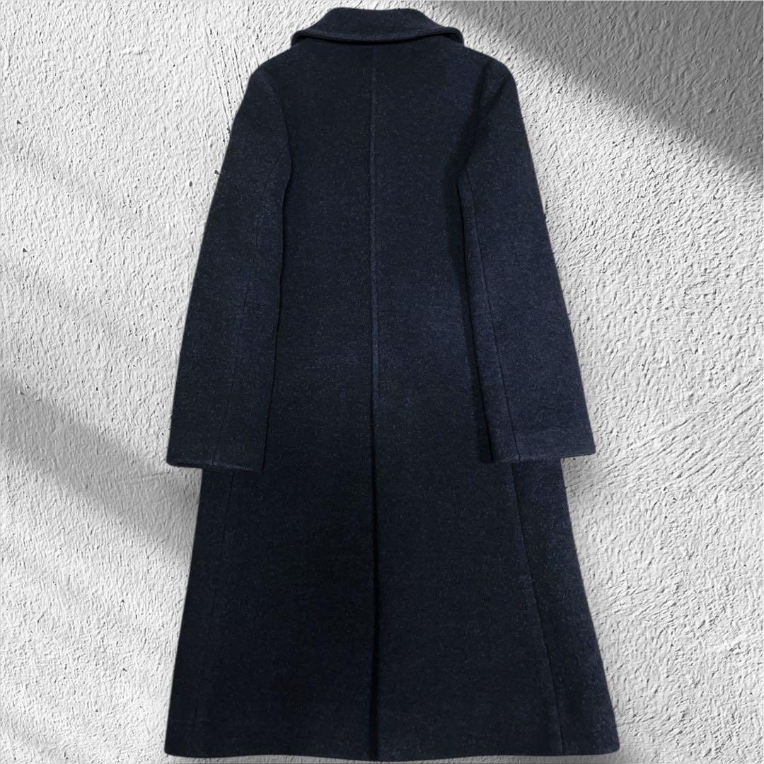 美品　マーガレットハウエル ロングコート ステンカラーコート カシミヤ混 M