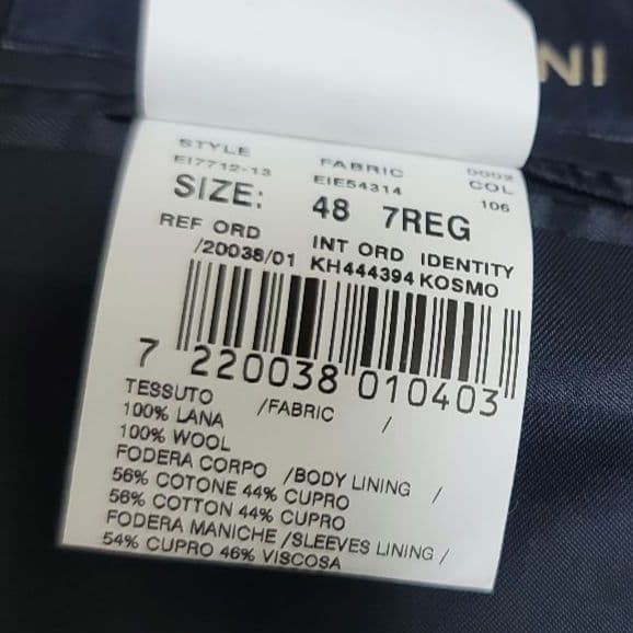 ラルディーニ スリーピース サイズ48 LARDINI