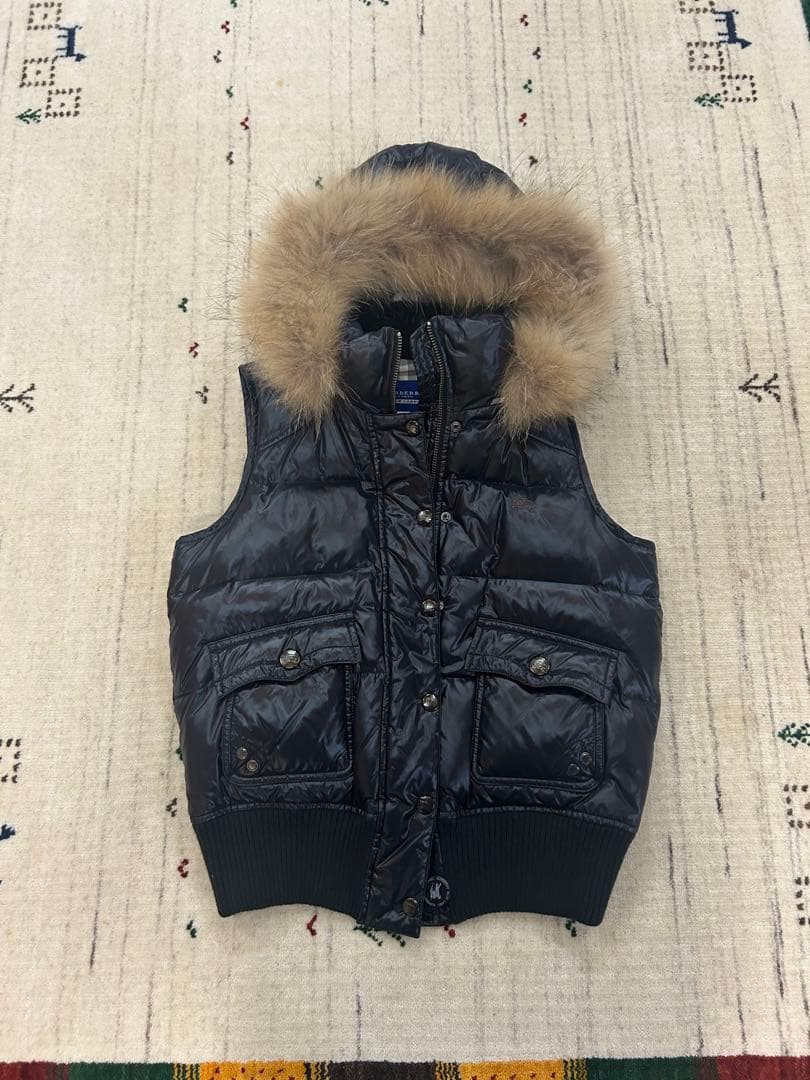 【美品】BURBERRY BLUE LABLEファー付きダウンベスト