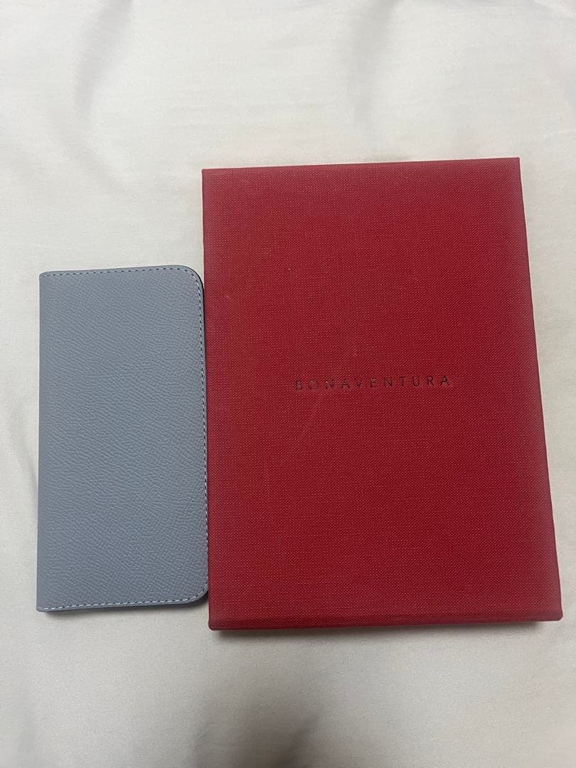 BONAVENTURA iPhone14proスマホケース ブルーリンホワイト