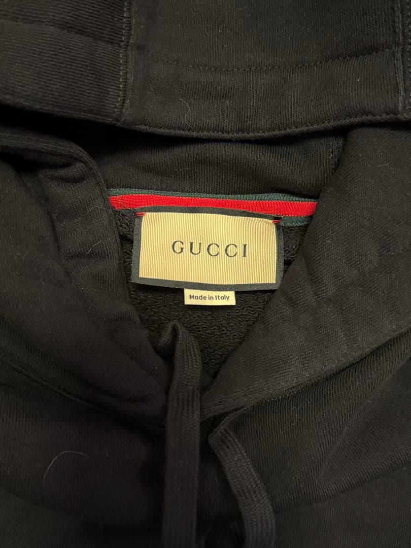 GUCCI グッチ ブラック GGマークフード付きパーカー 黒 XS