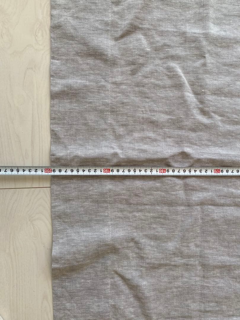 モモナチュラル リネンカーテン ホワイト グレー