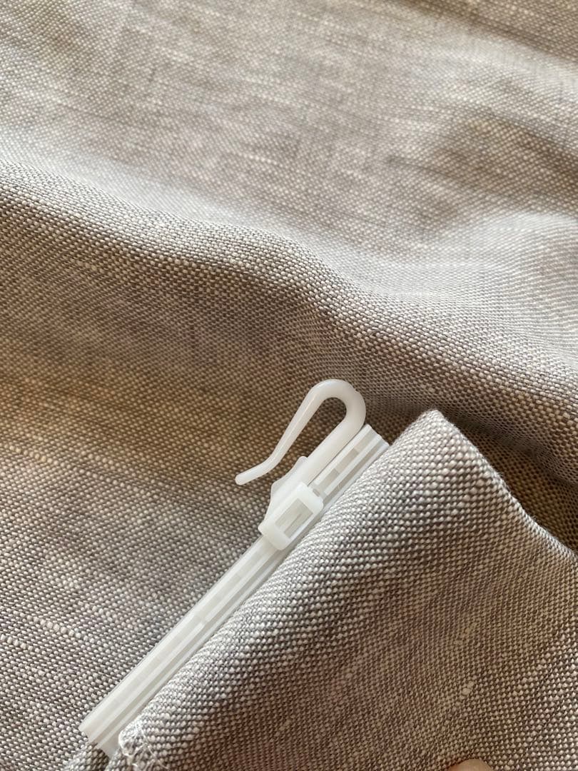 モモナチュラル リネンカーテン ホワイト グレー