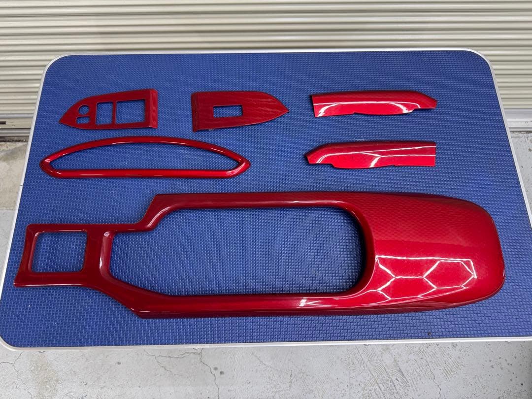 トヨタ　８６　ZN6 内装レッドカーボン調インパネトリムパーツ6点セット中古品