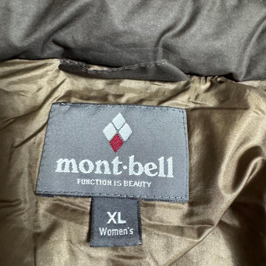 人気モンベル800FPトラベルダウンロングコートレディースXLブラウンロング丈